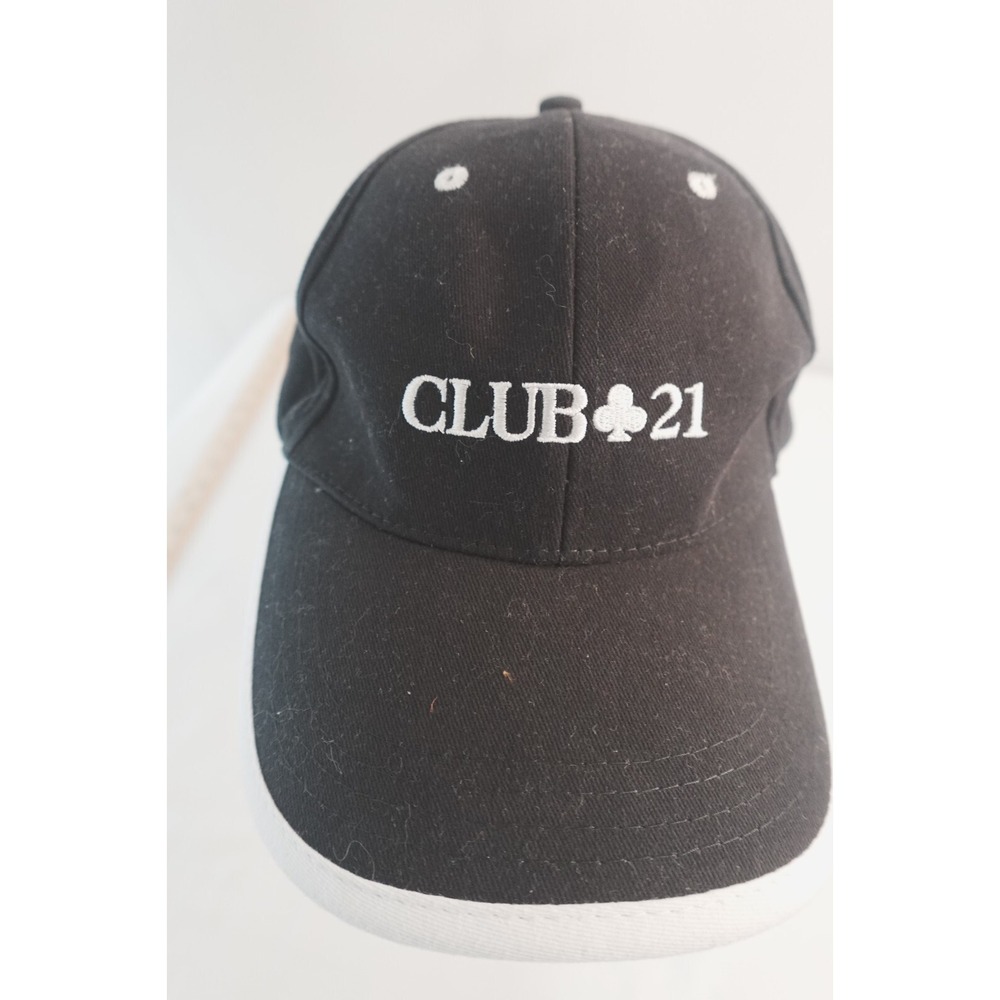 Club 21 Holland America Truckers Cap Hat  Black w white embroidery - Adjust Back
